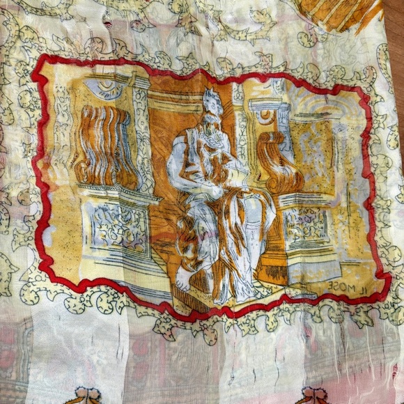 Vintage Italian Silk Scarf with Iconic Landmark Scenes in Italy size 38”x38” - Picture 8 of 16